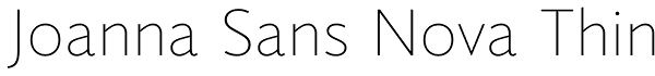Joanna Sans Nova Thin Font