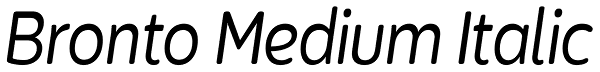 Bronto Medium Italic Font