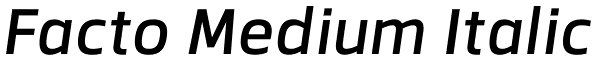 Facto Medium Italic Font