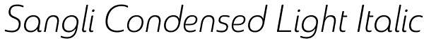 Sangli Condensed Light Italic Font