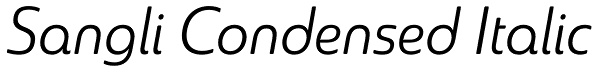 Sangli Condensed Italic Font