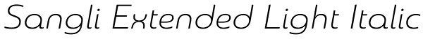 Sangli Extended Light Italic Font