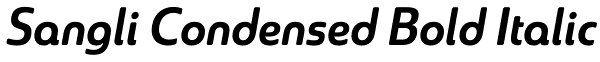 Sangli Condensed Bold Italic Font