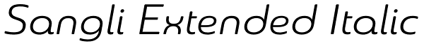 Sangli Extended Italic Font