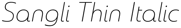 Sangli Thin Italic Font