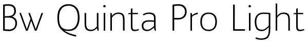 Bw Quinta Pro Light Font