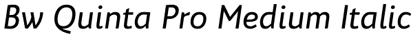Bw Quinta Pro Medium Italic Font