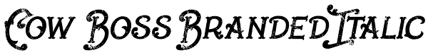 Cow Boss Branded Italic Font