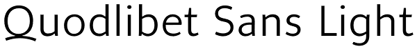 Quodlibet Sans Light Font