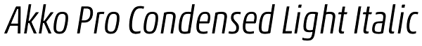 Akko Pro Condensed Light Italic Font