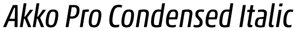 Akko Pro Condensed Italic Font