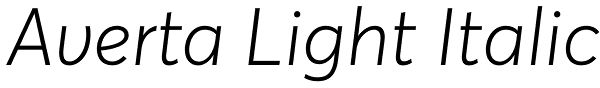 Averta Light Italic Font