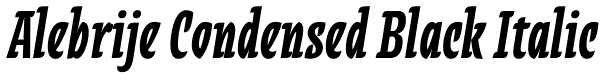 Alebrije Condensed Black Italic Font
