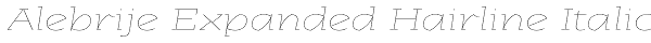 Alebrije Expanded Hairline Italic Font