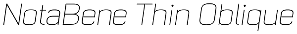 NotaBene Thin Oblique Font