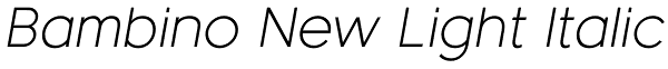 Bambino New Light Italic Font