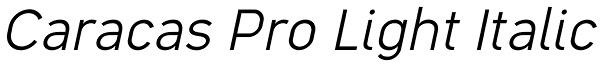 Caracas Pro Light Italic Font