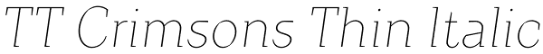 TT Crimsons Thin Italic Font