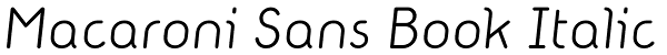 Macaroni Sans Book Italic Font