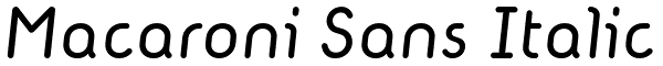 Macaroni Sans Italic Font
