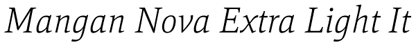 Mangan Nova Extra Light It Font