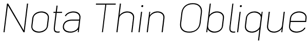 Nota Thin Oblique Font