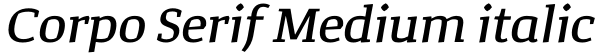 Corpo Serif Medium italic Font
