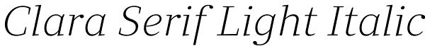 Clara Serif Light Italic Font