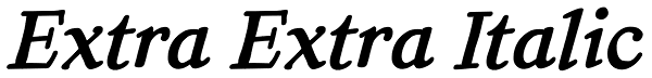 Extra Extra Italic Font