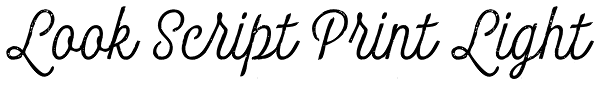 Look Script Print Light Font