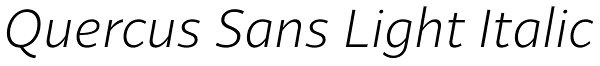 Quercus Sans Light Italic Font