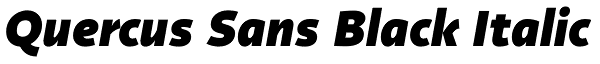 Quercus Sans Black Italic Font