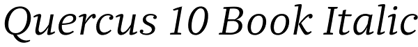 Quercus 10 Book Italic Font