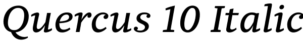 Quercus 10 Italic Font