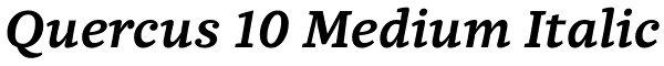 Quercus 10 Medium Italic Font