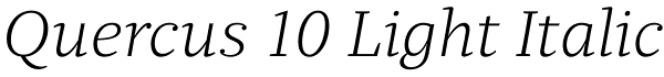 Quercus 10 Light Italic Font