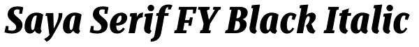 Saya Serif FY Black Italic Font