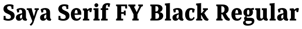 Saya Serif FY Black Regular Font