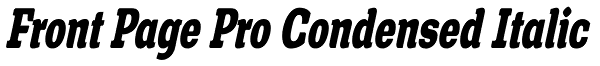 Front Page Pro Condensed Italic Font