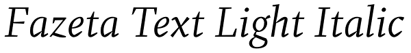 Fazeta Text Light Italic Font