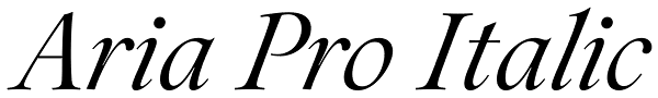 Aria Pro Italic Font