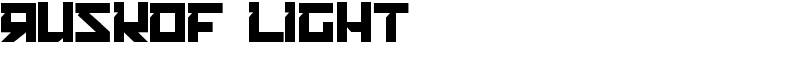RUSKOF LIGHT Font