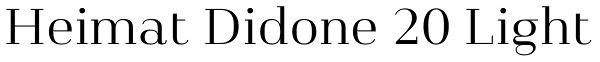 Heimat Didone 20 Light Font