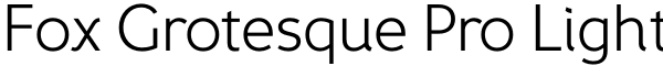 Fox Grotesque Pro Light Font