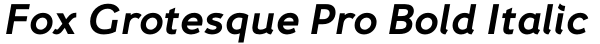 Fox Grotesque Pro Bold Italic Font
