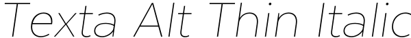 Texta Alt Thin Italic Font