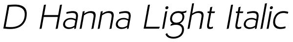 D Hanna Light Italic Font