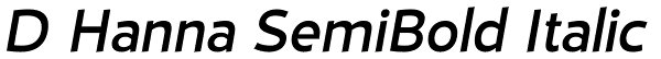 D Hanna SemiBold Italic Font