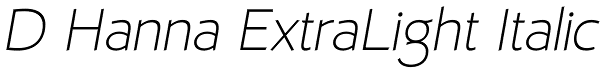 D Hanna ExtraLight Italic Font
