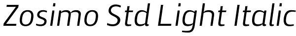 Zosimo Std Light Italic Font